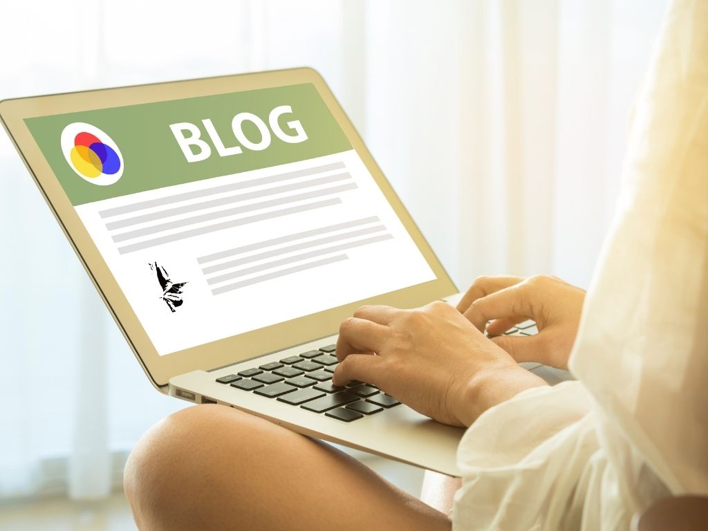a person writing blog post