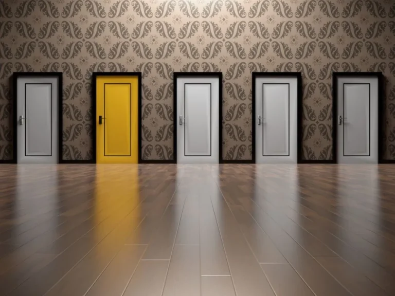 depiction of doors leading to different options