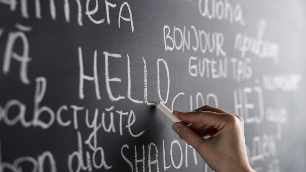 multilanguage on a blackboard