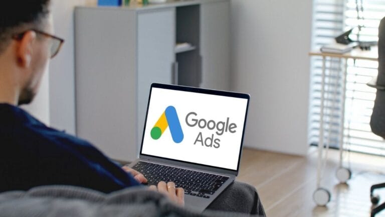 a person using his laptop on a google ad page