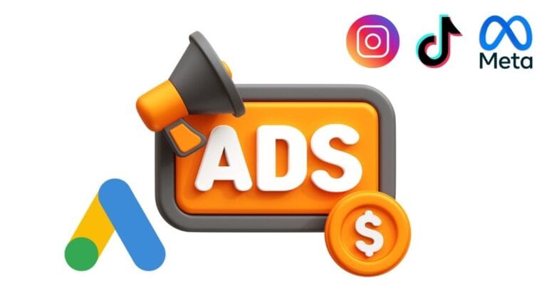 illustration of google ads and social media ads