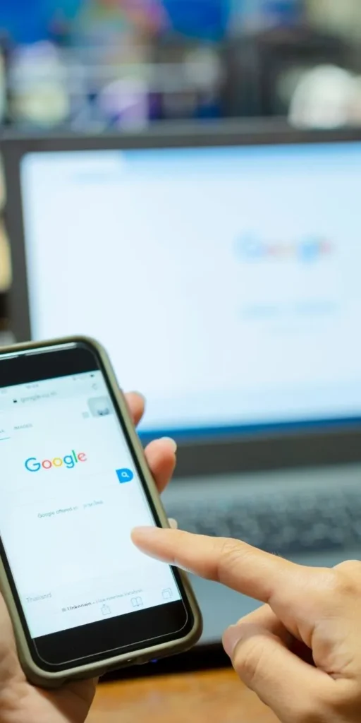 a person searching on google