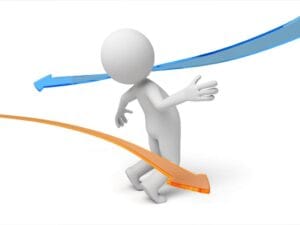 a person avoiding incoming arrows