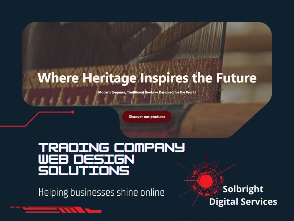 trading company web design featuring WominTech by Solbright