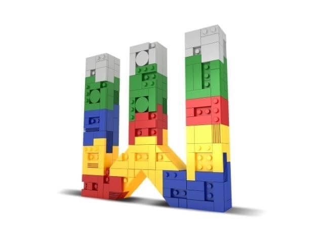 3d block bricks forming a letter w