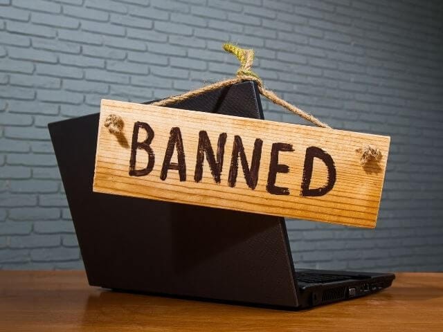a signage with the word banned