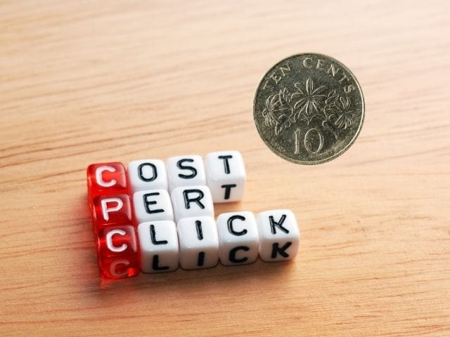 dices forming the phrase CPC next to a 10 cent ceiling