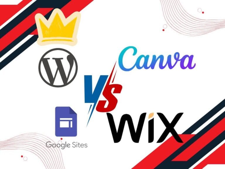 wordpress vs wix vs canva vs google sites
