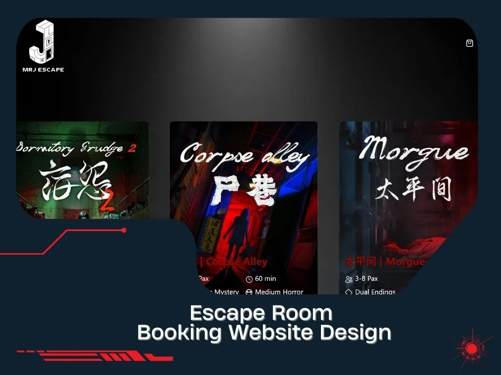 Escape Room Booking Website Design by Solbright Digital Services
