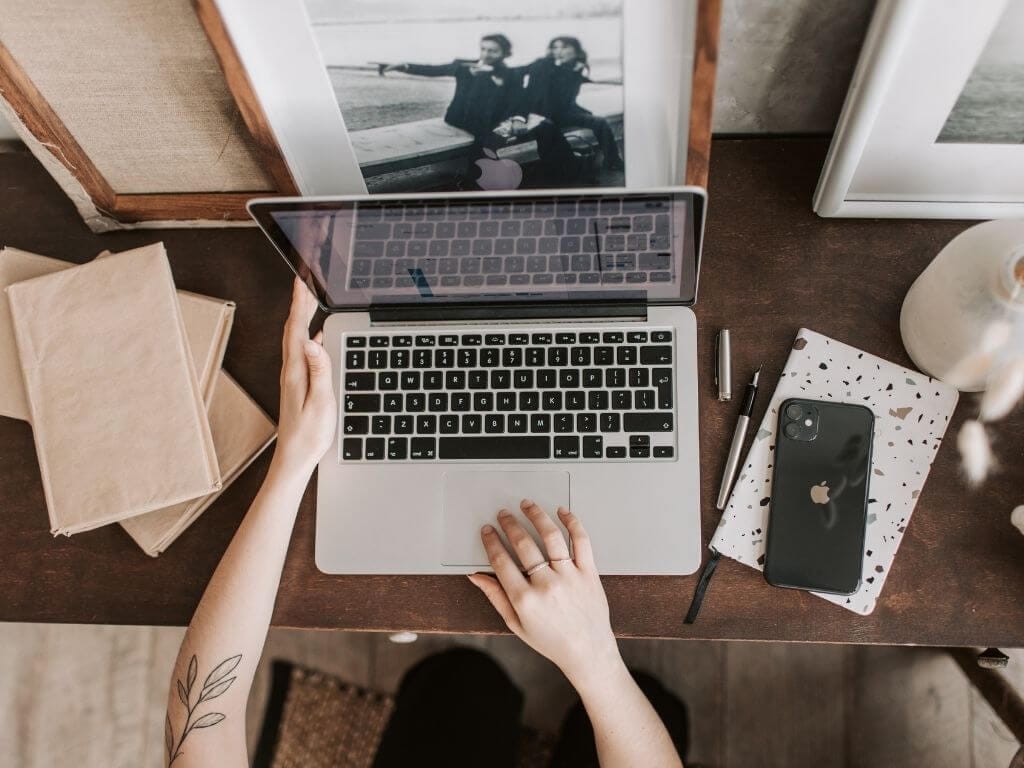 a person working on a laptop