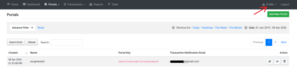 screenshot on how to obtain PAT and secret key on bayarcash